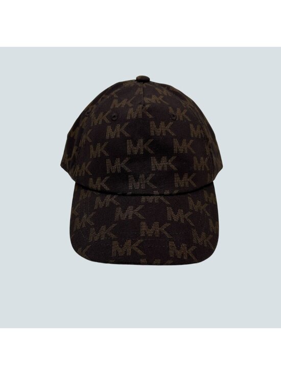 Michael Kors Brown Monogram Adjustable Baseball Cap With Gold-Tone Hardware main image 8